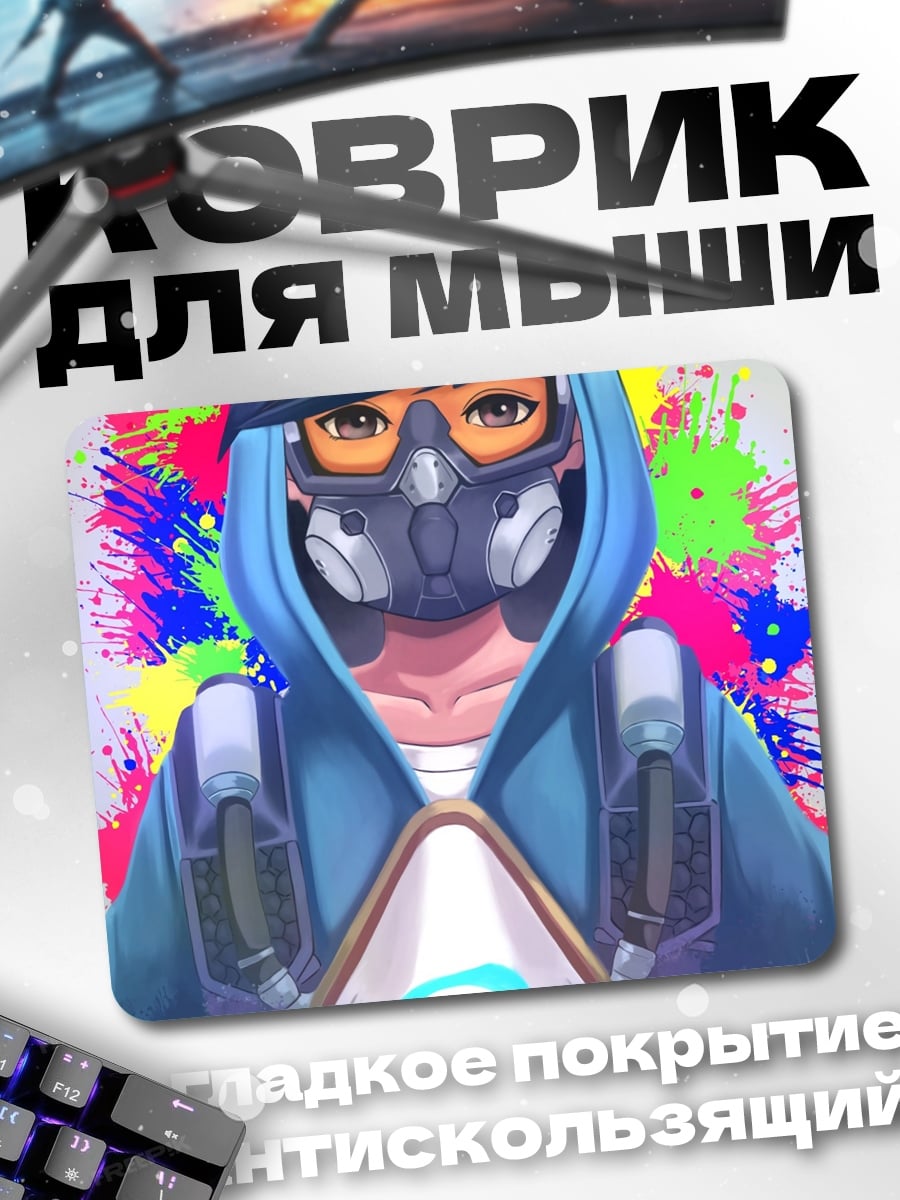 Коврик Девушка в респираторе