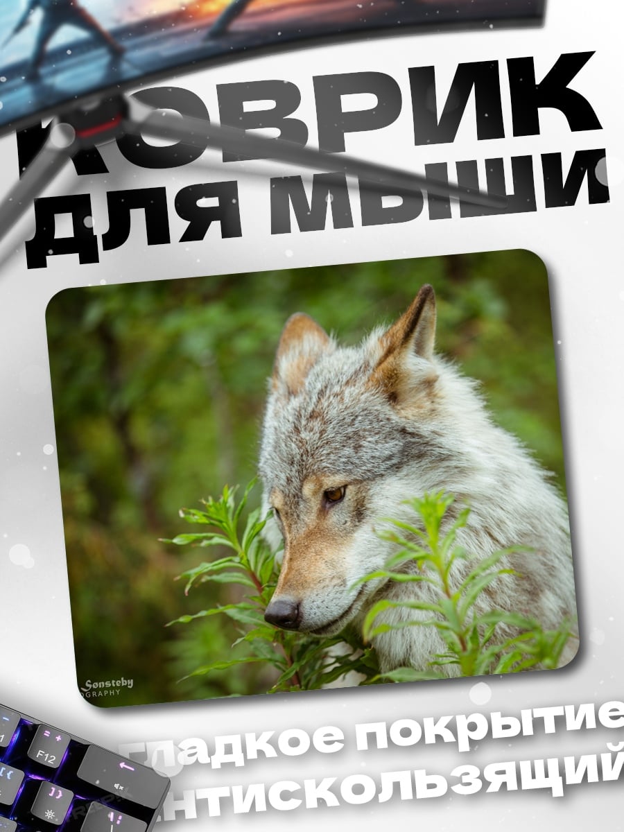 Коврик Волк в зарослях