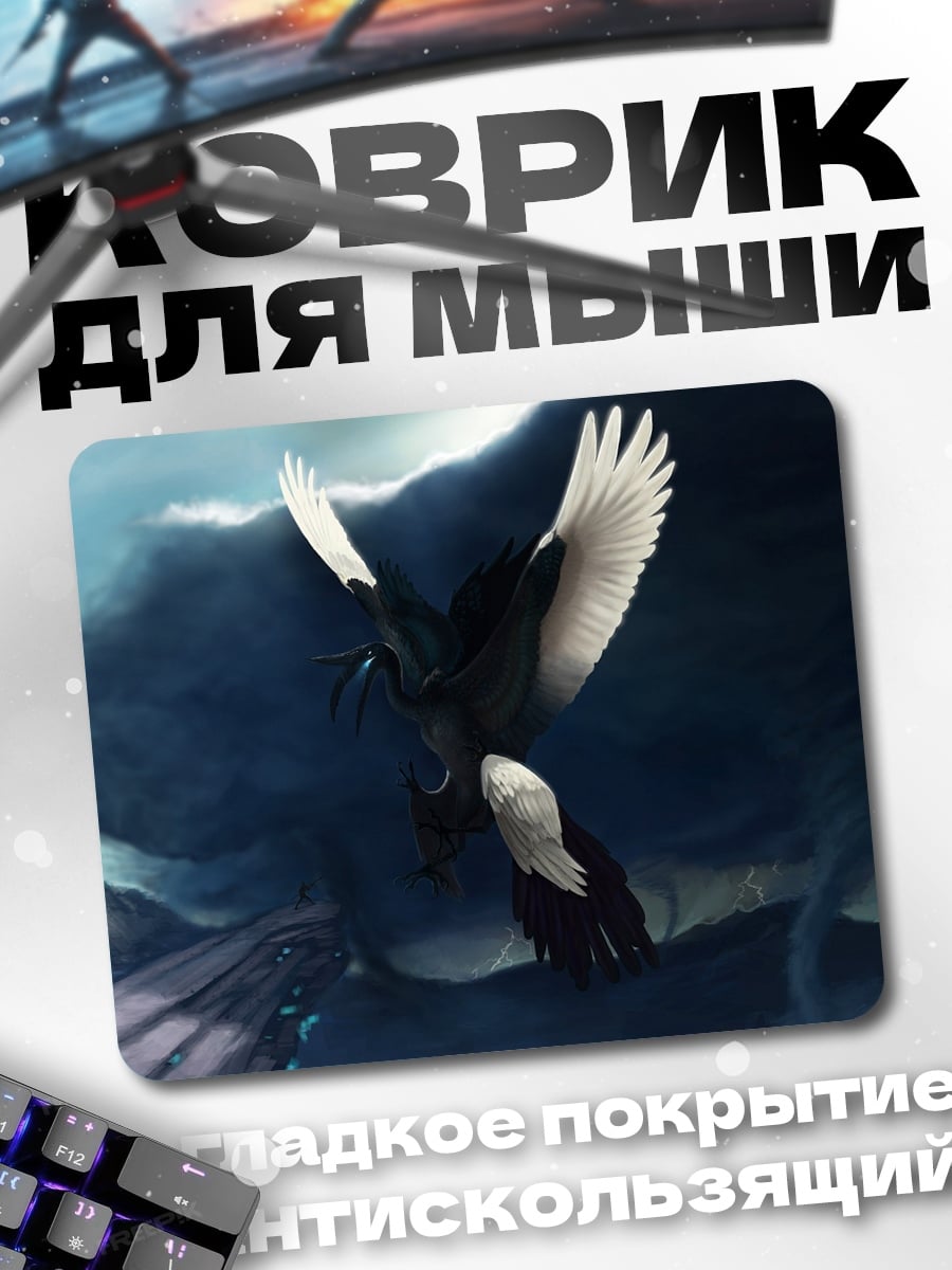 Коврик падающий черный орел
