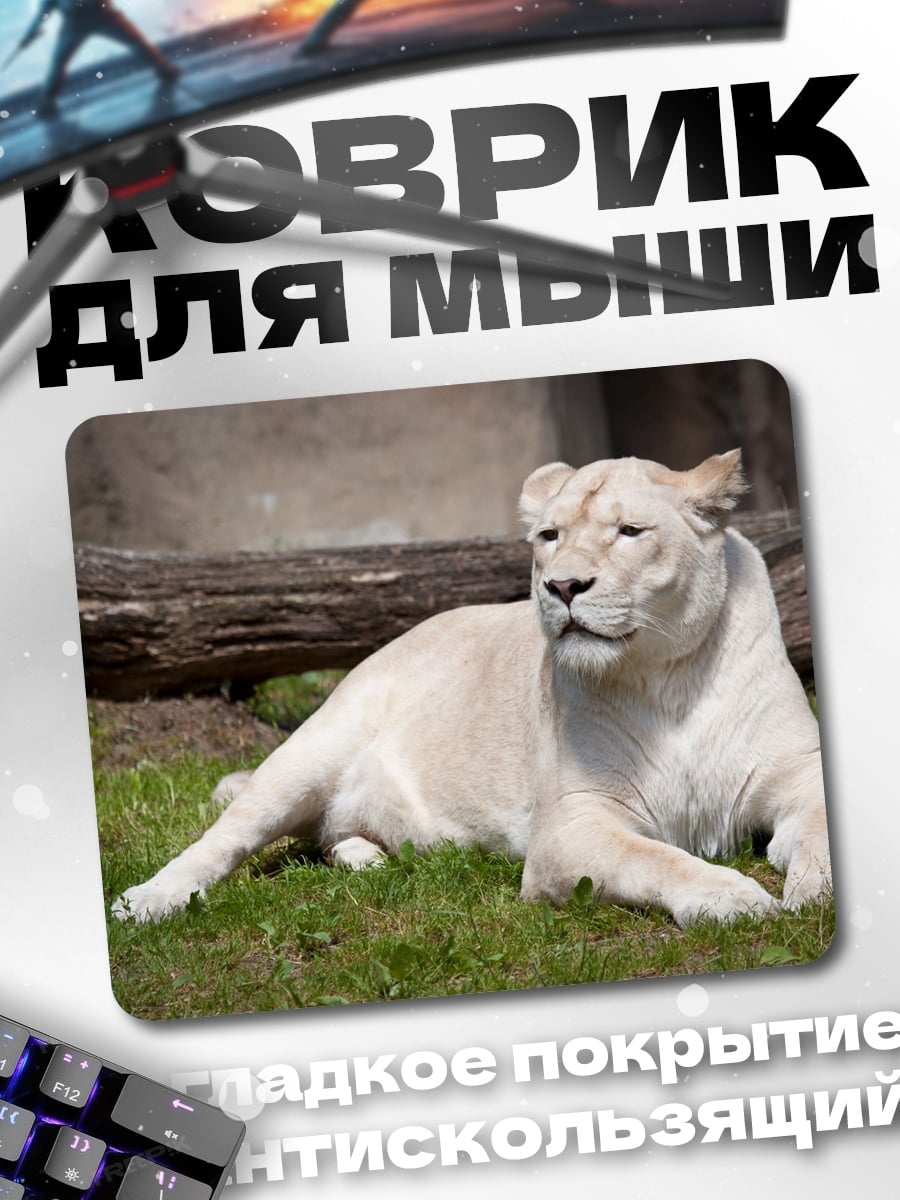 Коврик Белая львица