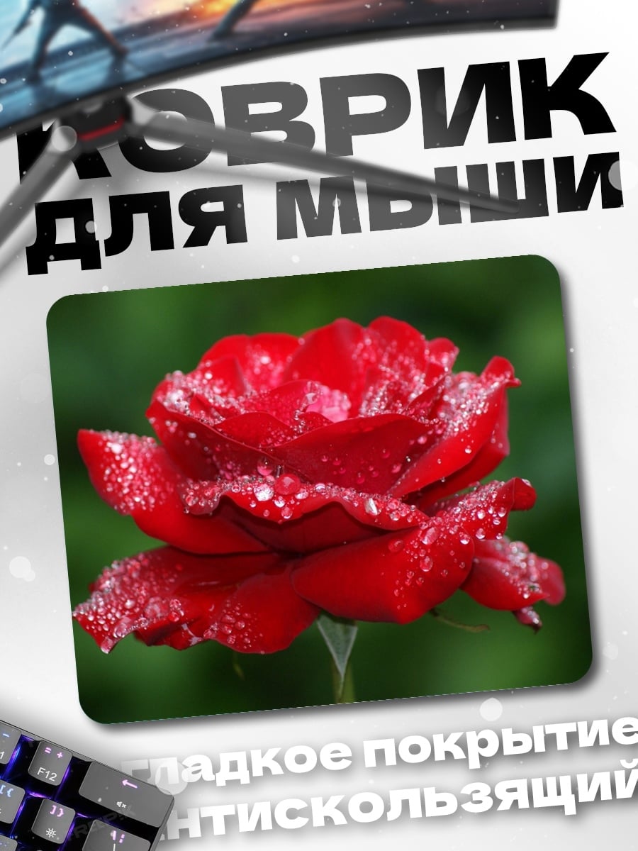 Коврик Красная роза