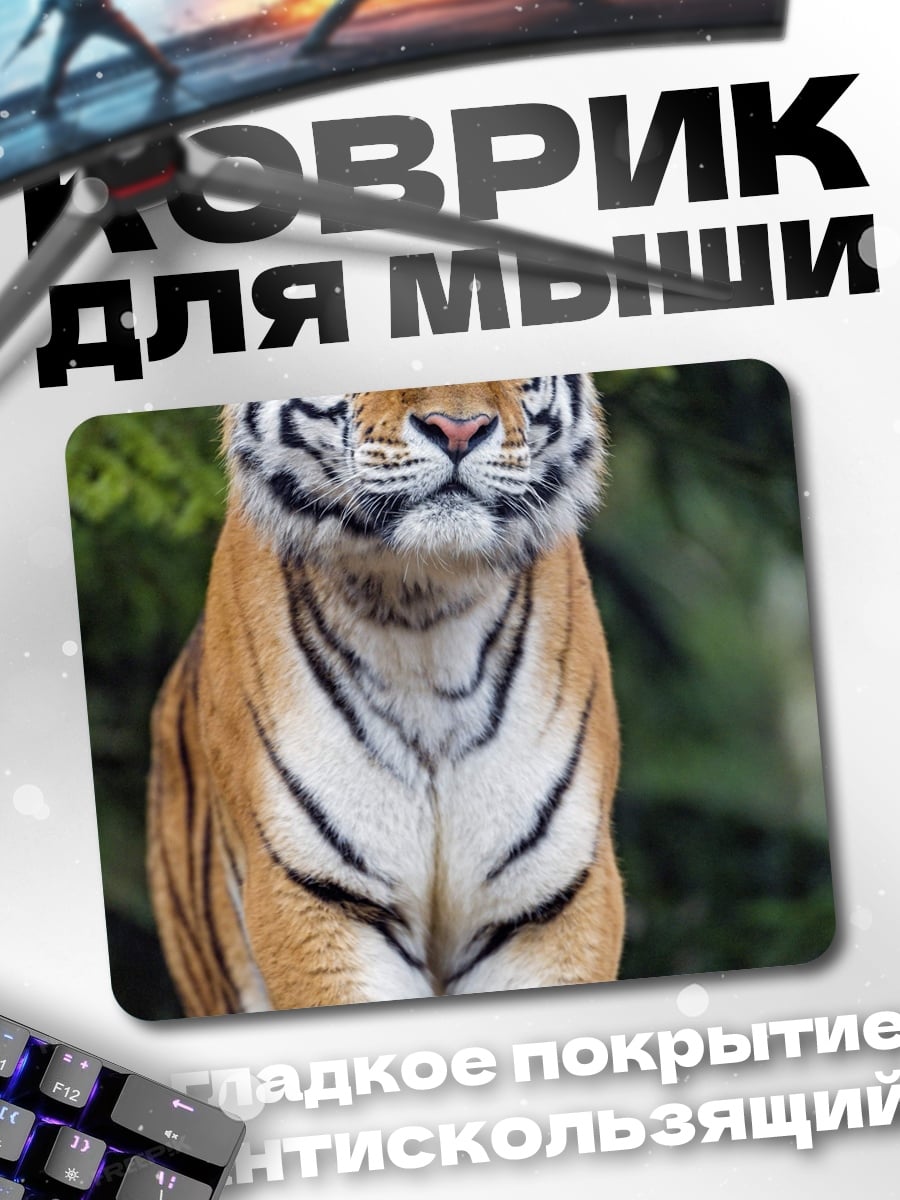 Коврик Тигр в лесу