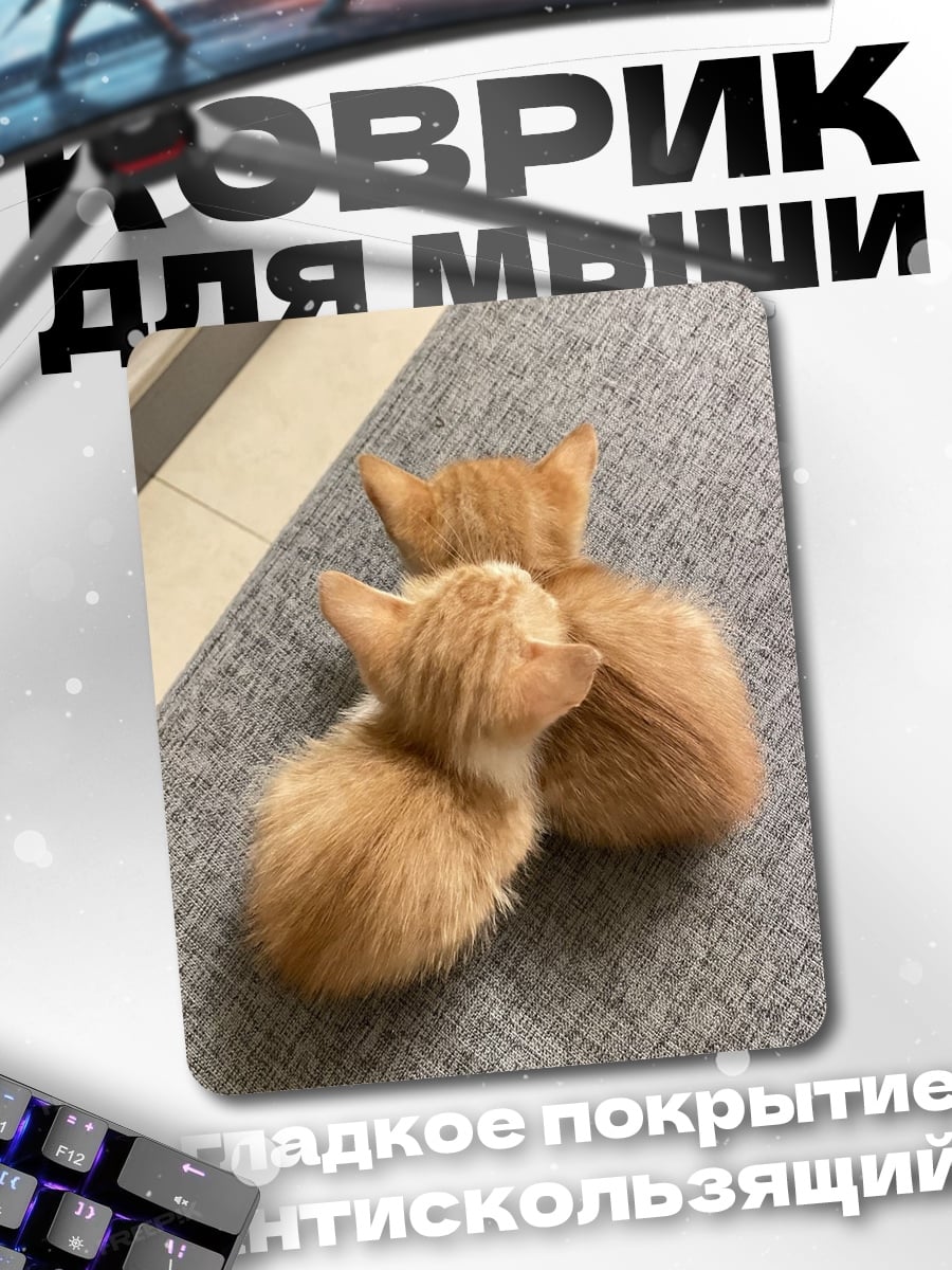 Коврик Два рыжих котенка