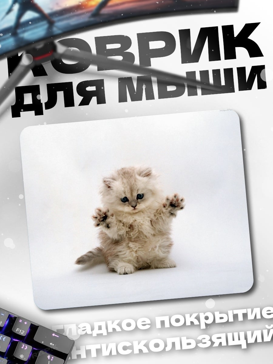 Коврик Пушистый котенок просит