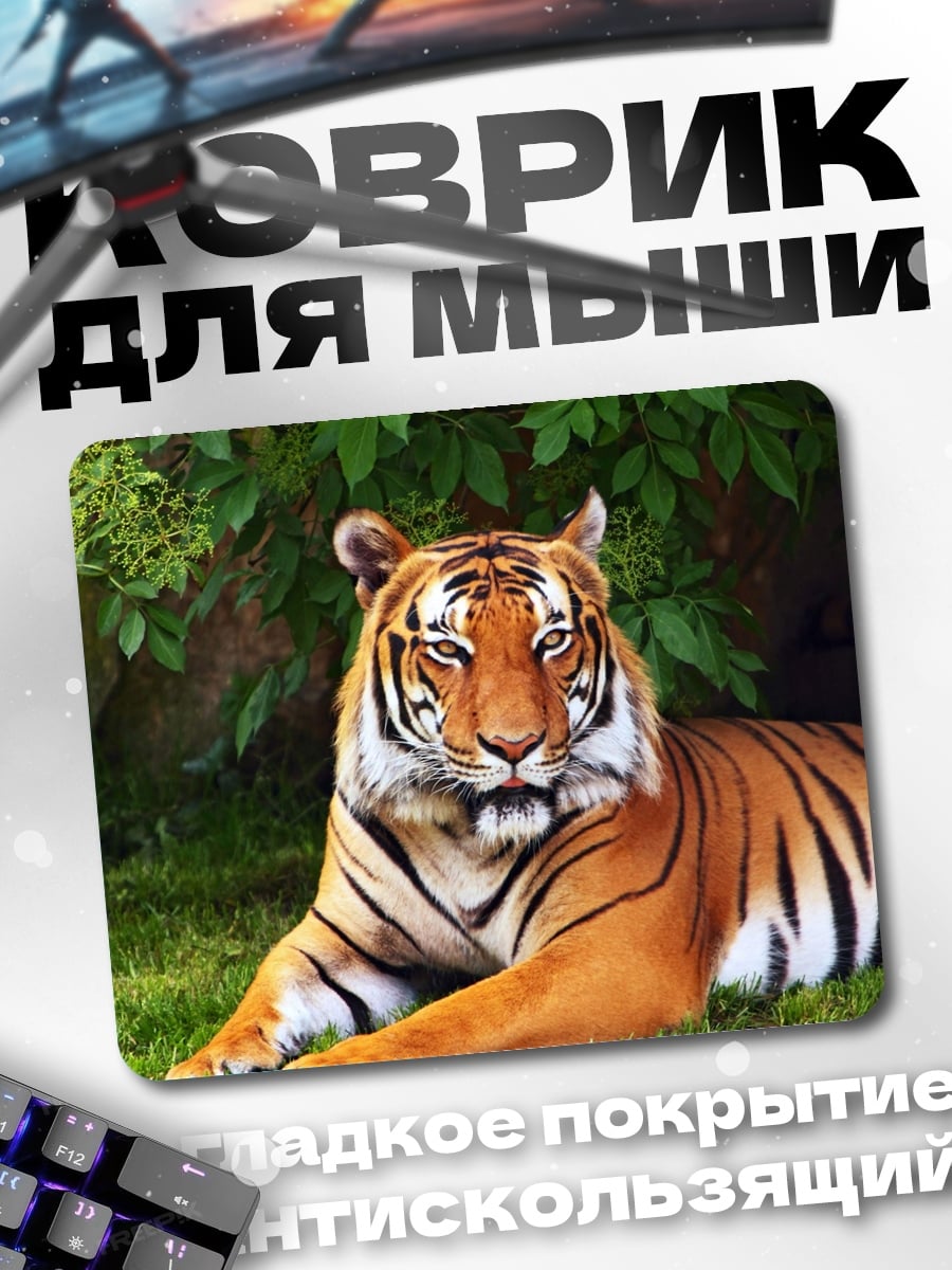 Коврик Тигр в траве