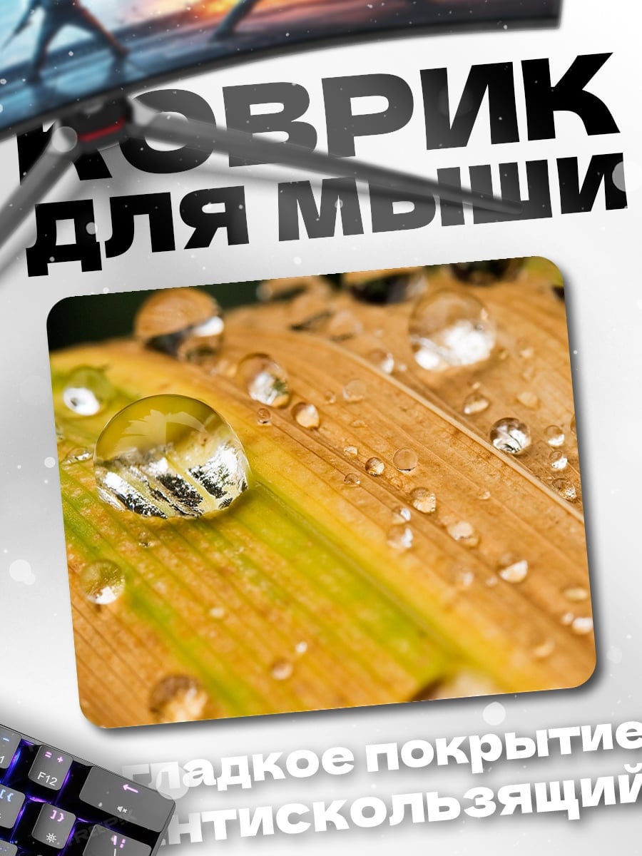 Коврик капли на листе
