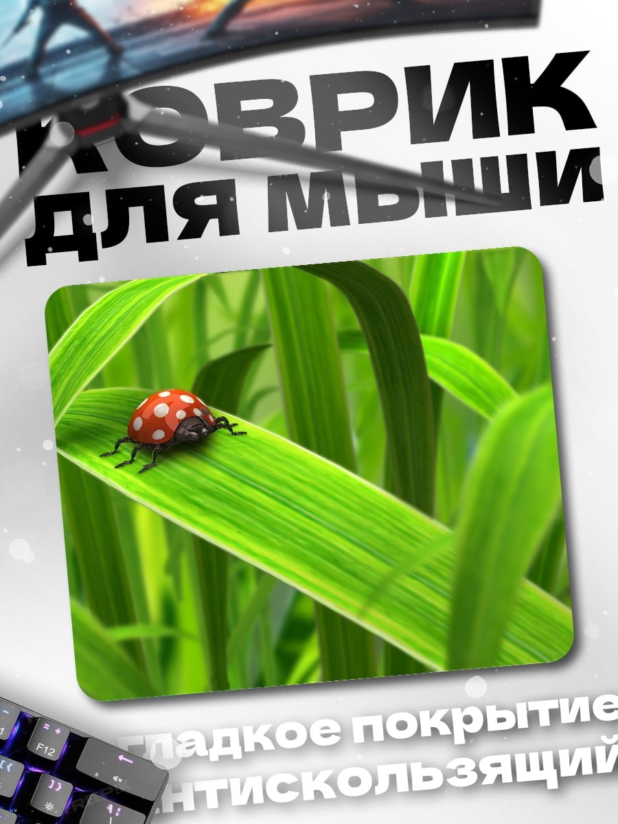 Коврик божья коровка на траве