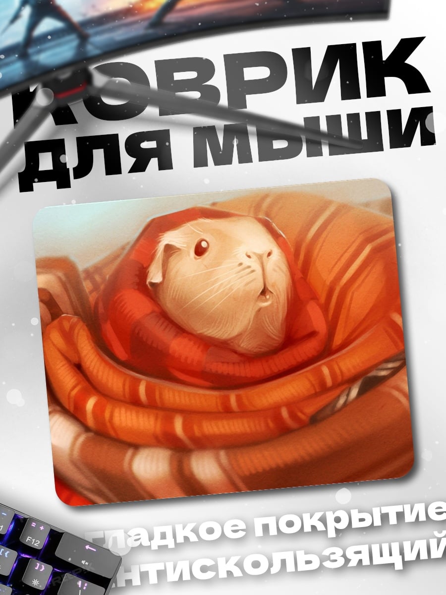 Коврик Морская свинка в пледе