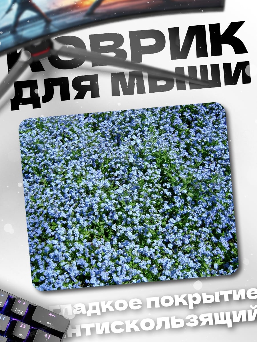 Коврик Поле голубых цветов