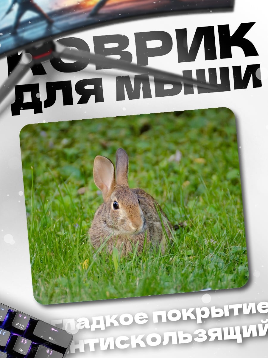 Коврик Кролик на лугу