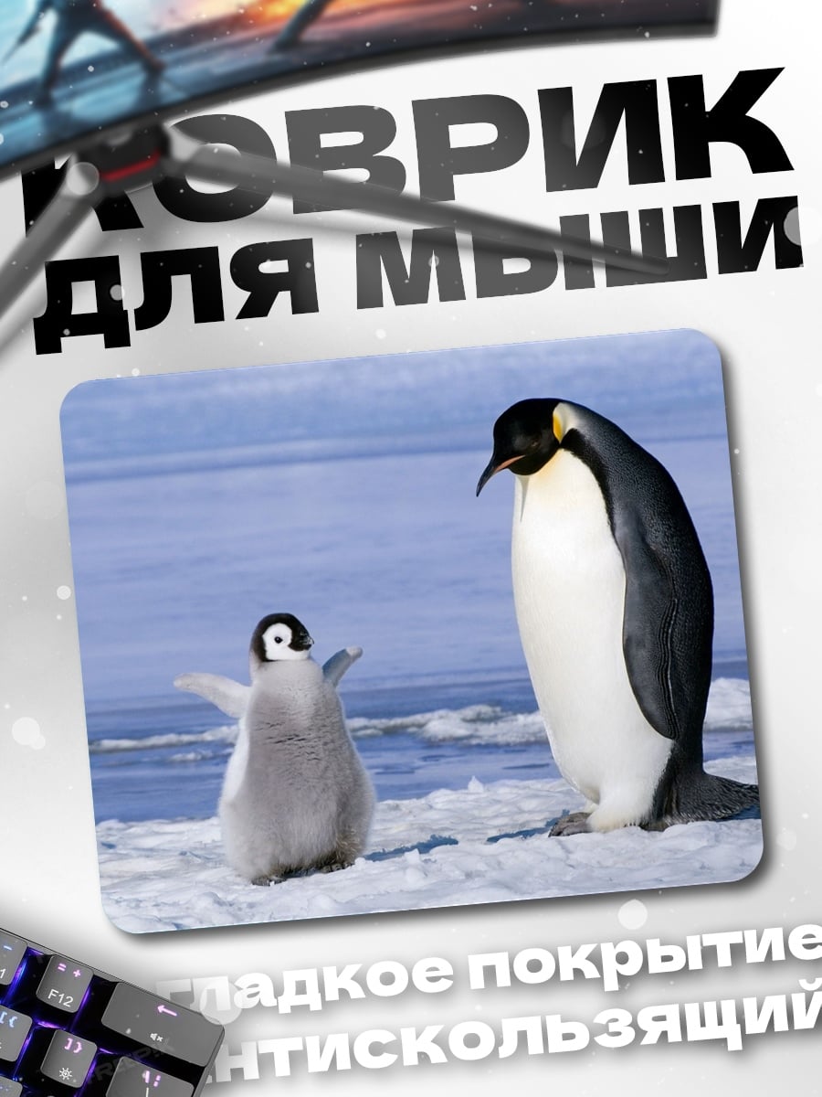 Коврик Пингвин мама птенец