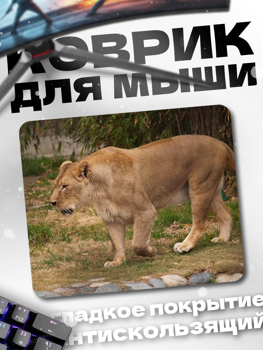 Коврик Львица в саванне