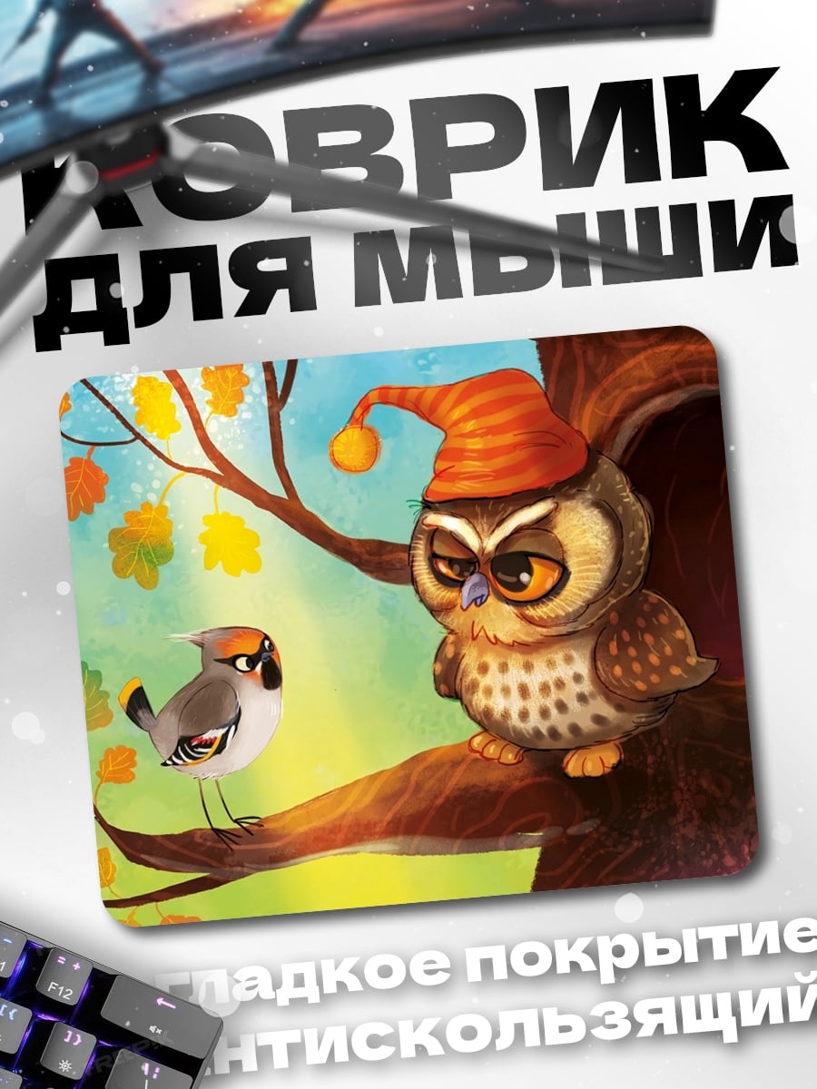 Коврик Сова и воробей