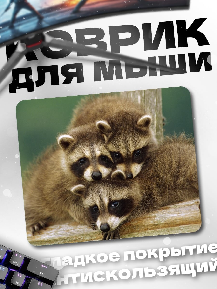 Коврик семья енотов