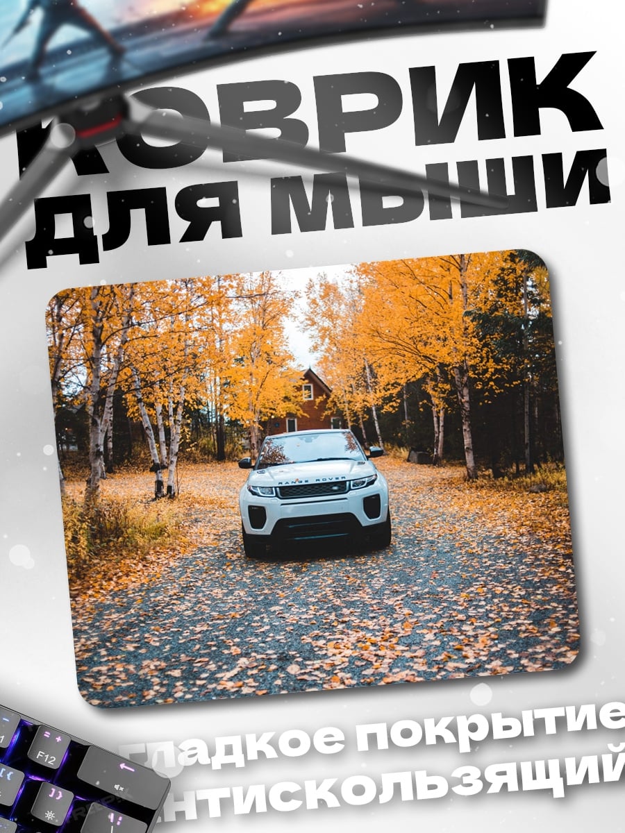 Коврик Автомобиль в осеннем лесу