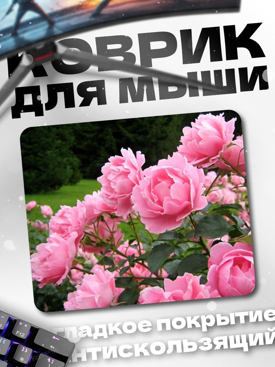 Коврик розовые розы