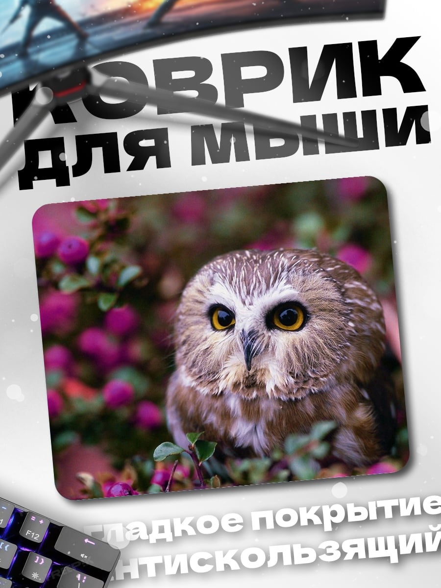 Коврик Сова в цветах