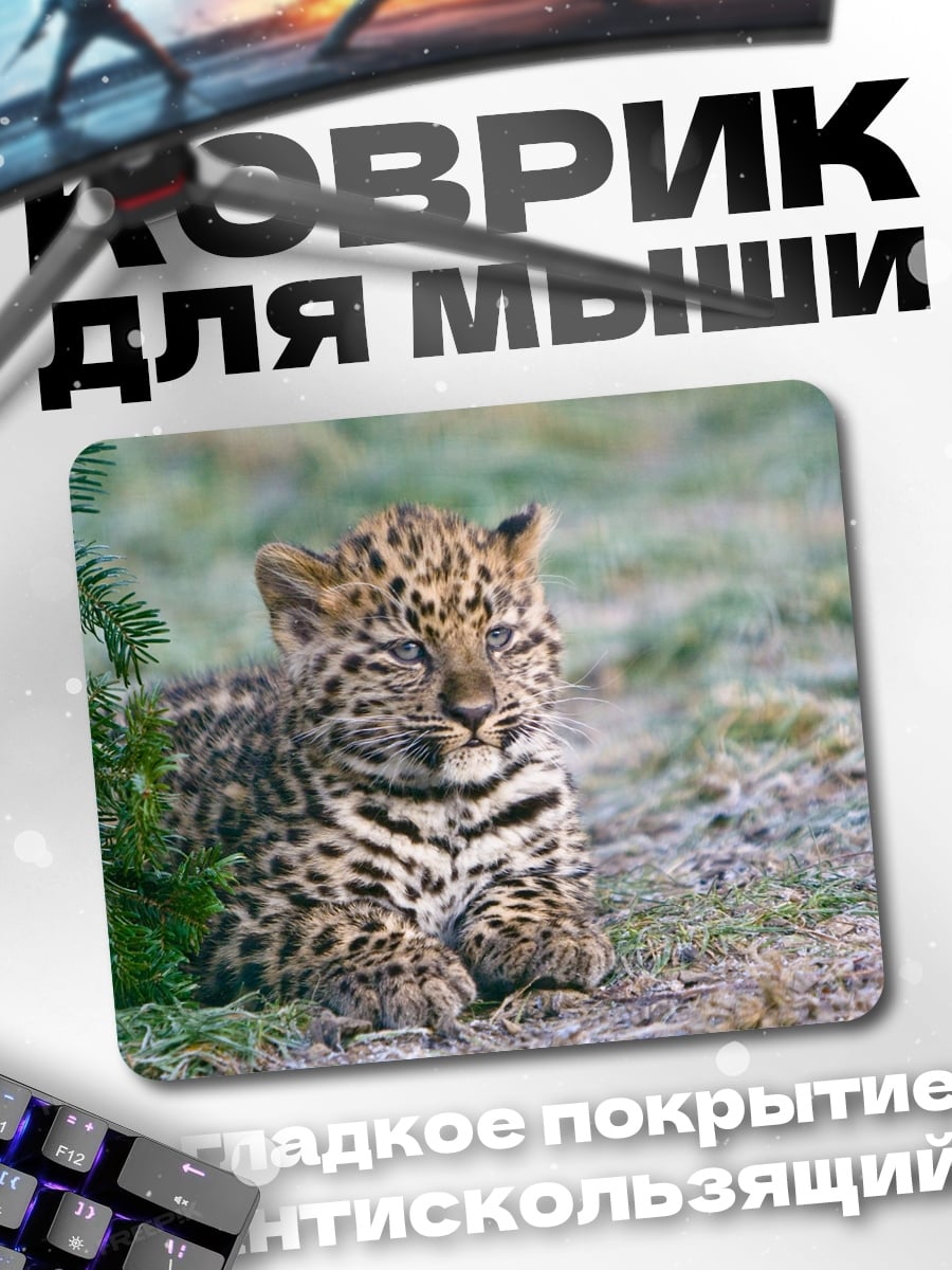 Коврик Леопард отдыхает на траве