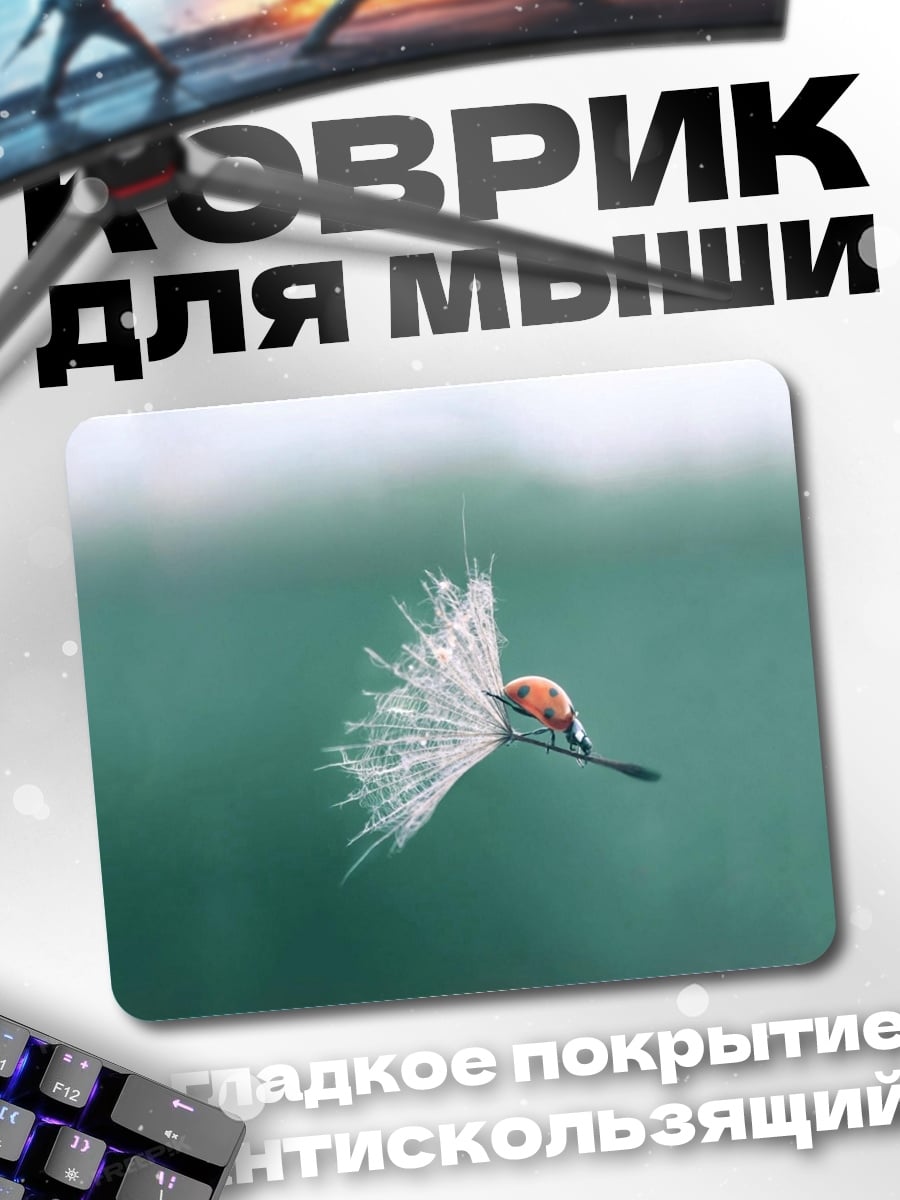 Коврик Божья коровка на одуванчике