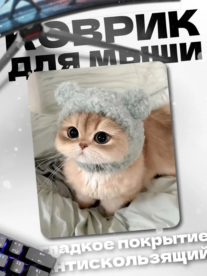 Коврик Кот в шапке