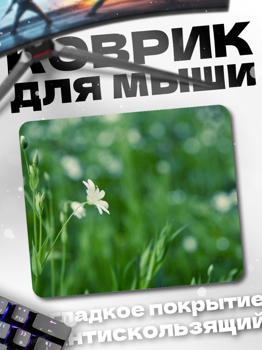 Коврик поле белых цветов