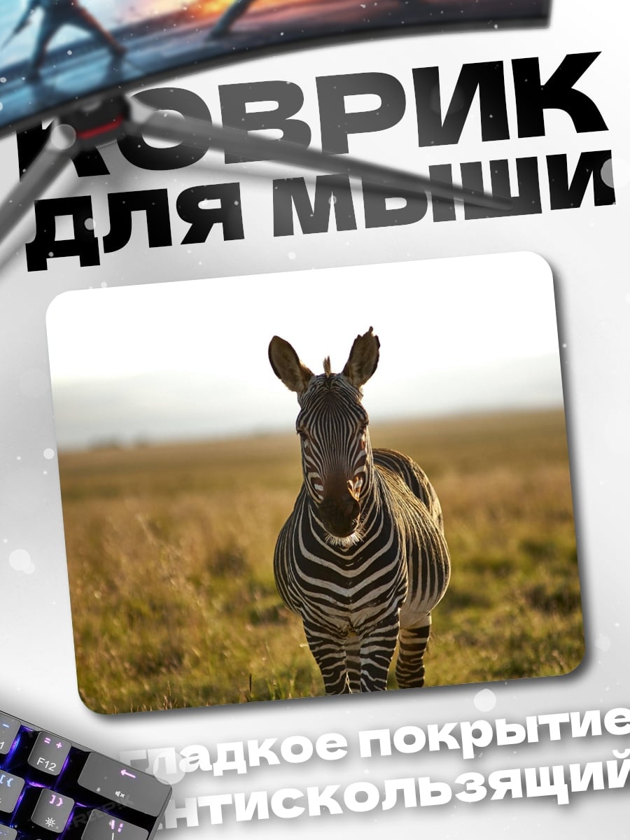Коврик Зебра в саванне
