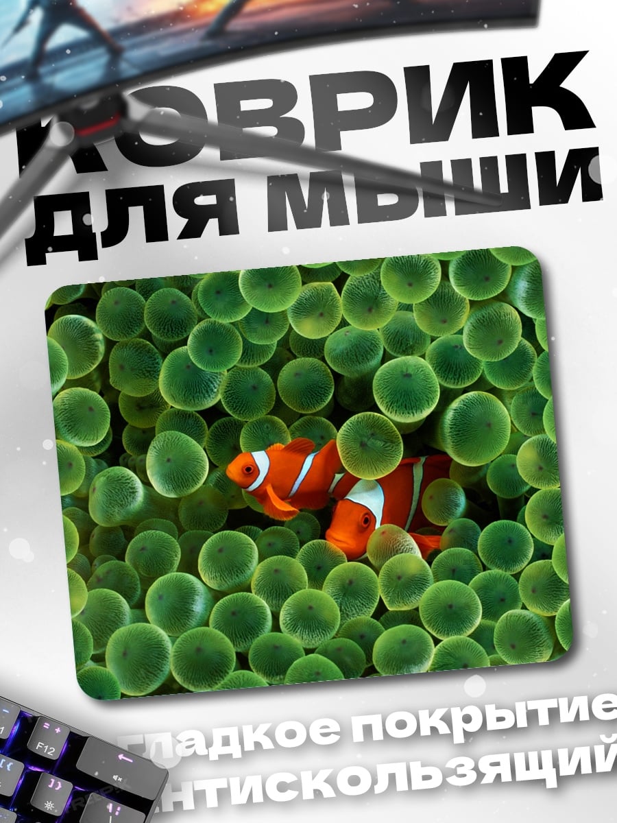 Коврик Рыба клоун в анемонах
