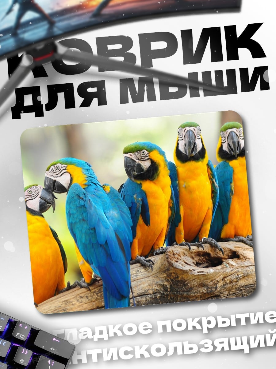Коврик Стая попугаев ара
