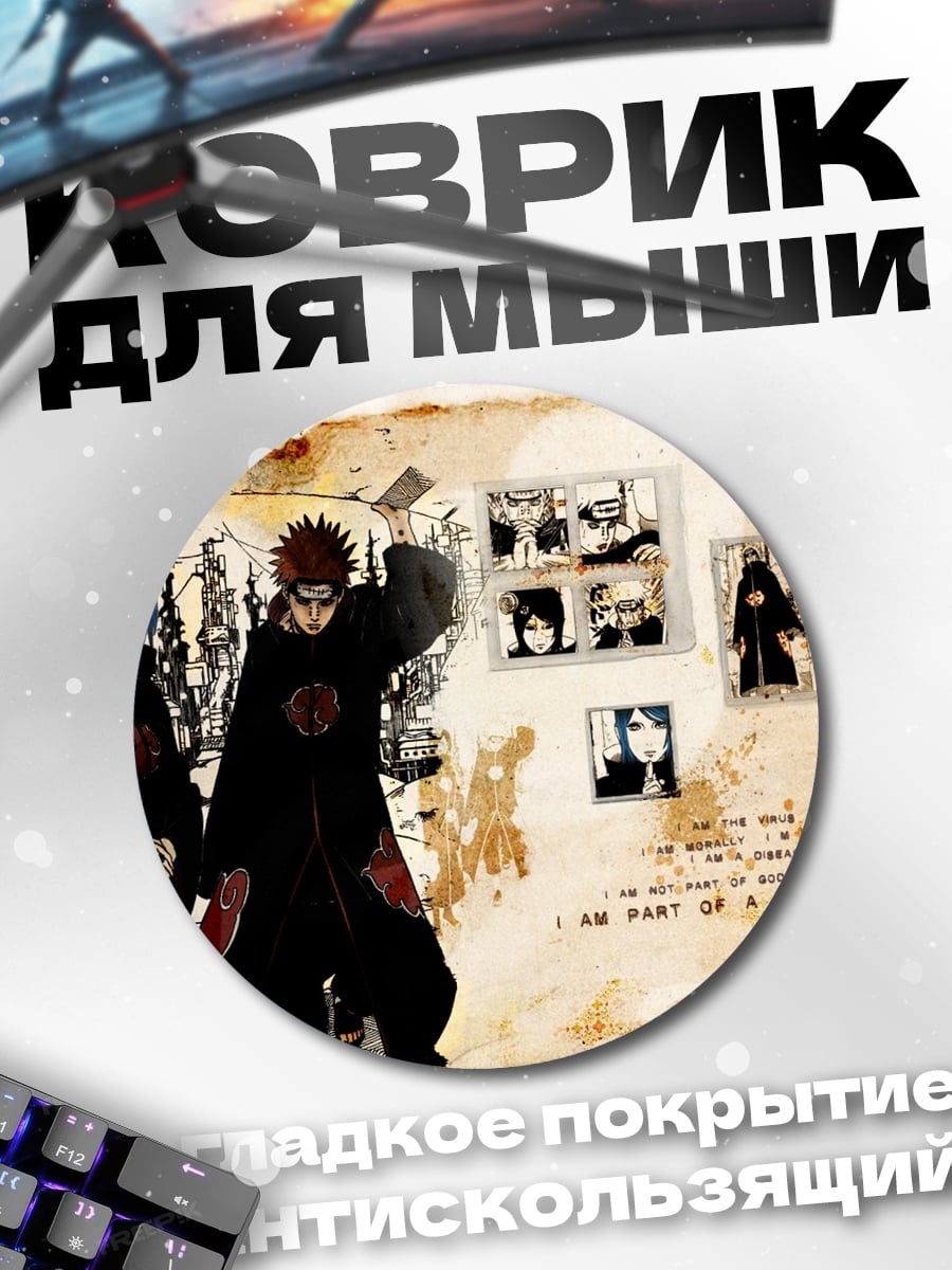 Коврик круглый персонажи наруто