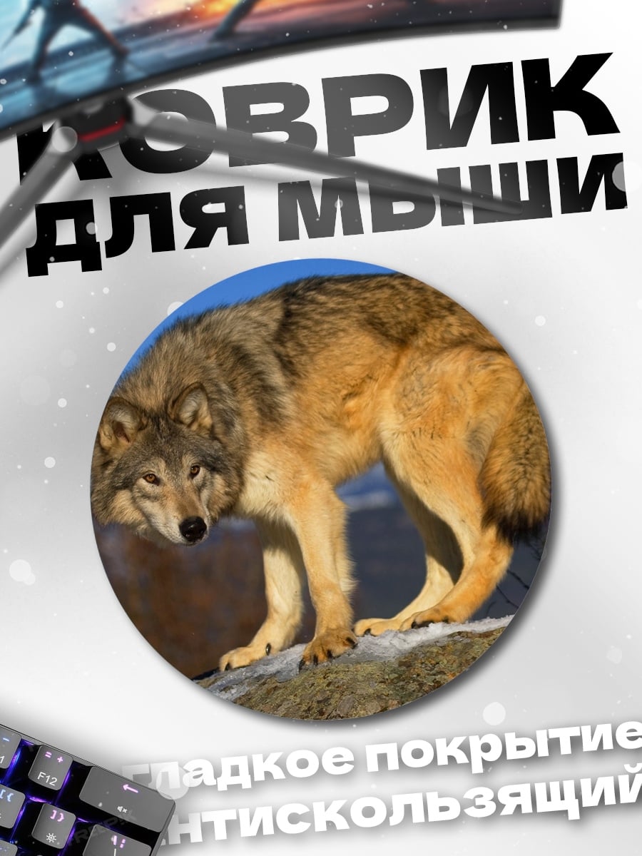 Коврик круглый Одинокий волк