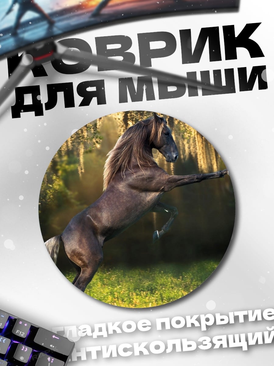 Коврик круглый Дикий конь