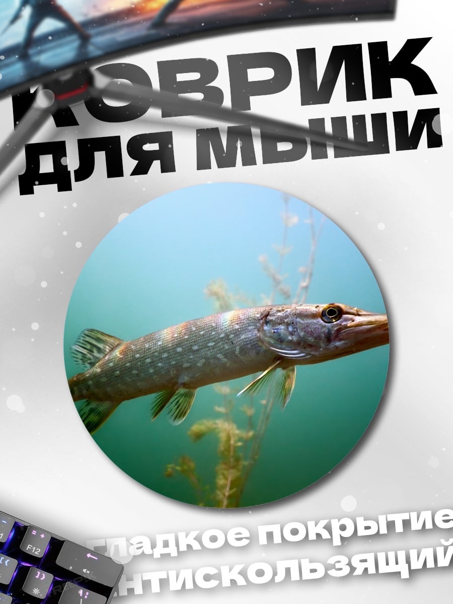 Коврик круглый Щука в воде