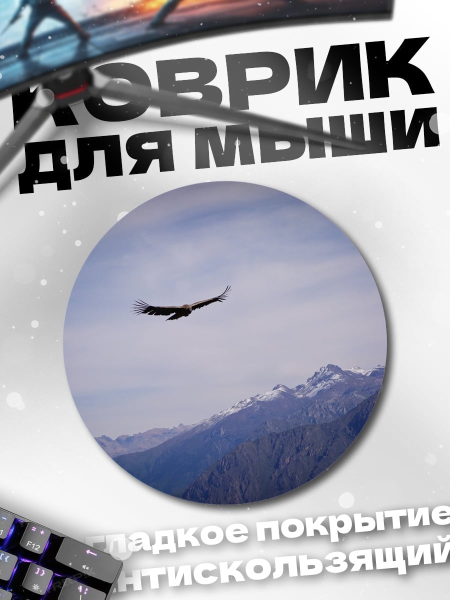 Коврик круглый орел над горами