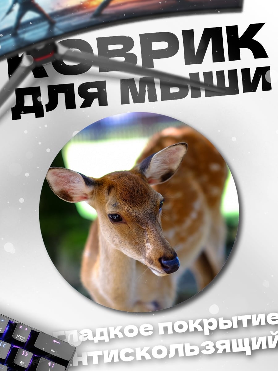 Коврик круглый Олень в лесу
