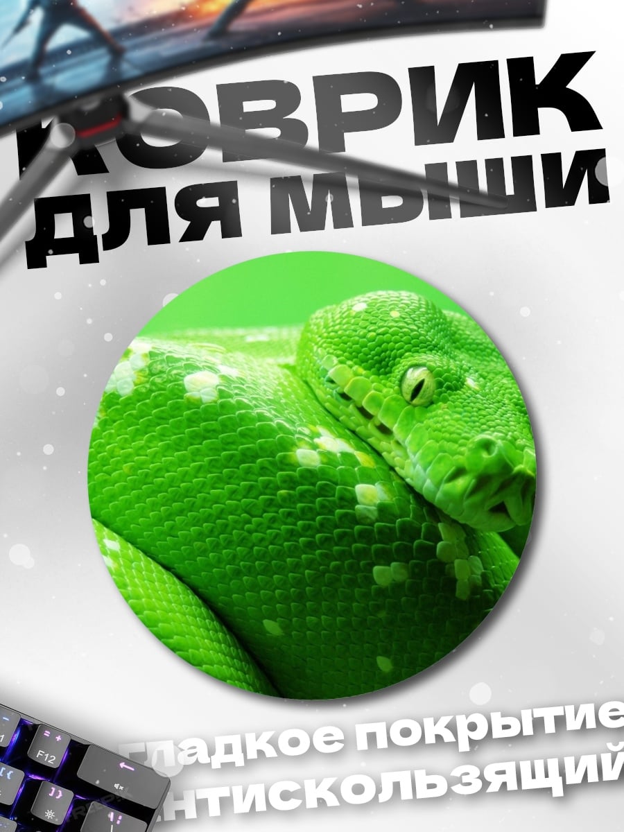 Коврик круглый Зеленая змея