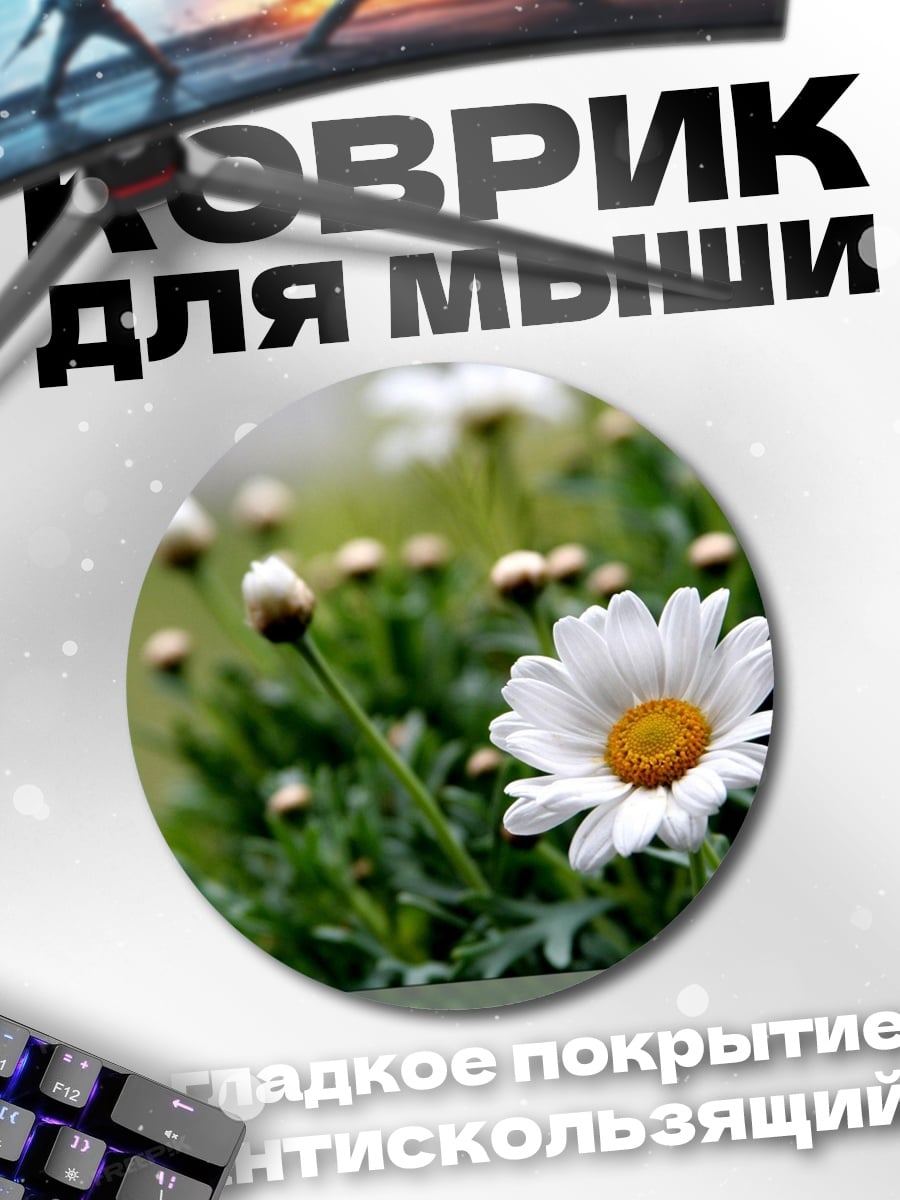Коврик круглый Белая ромашка