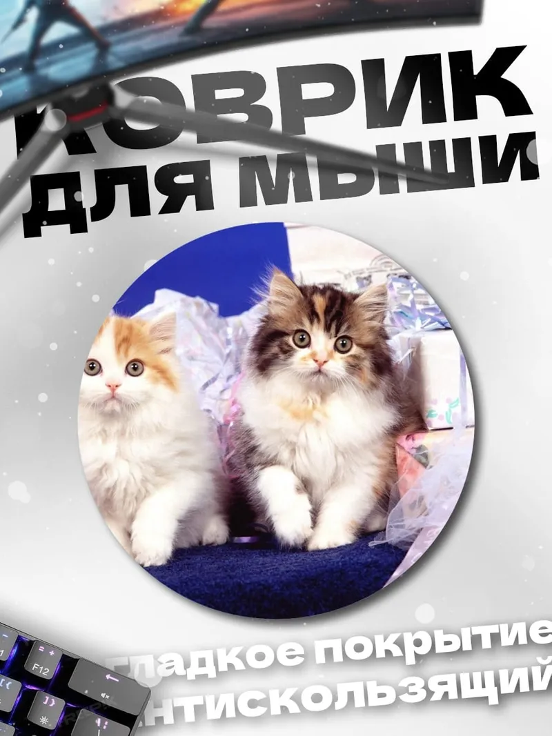 Коврик круглый Два котёнка