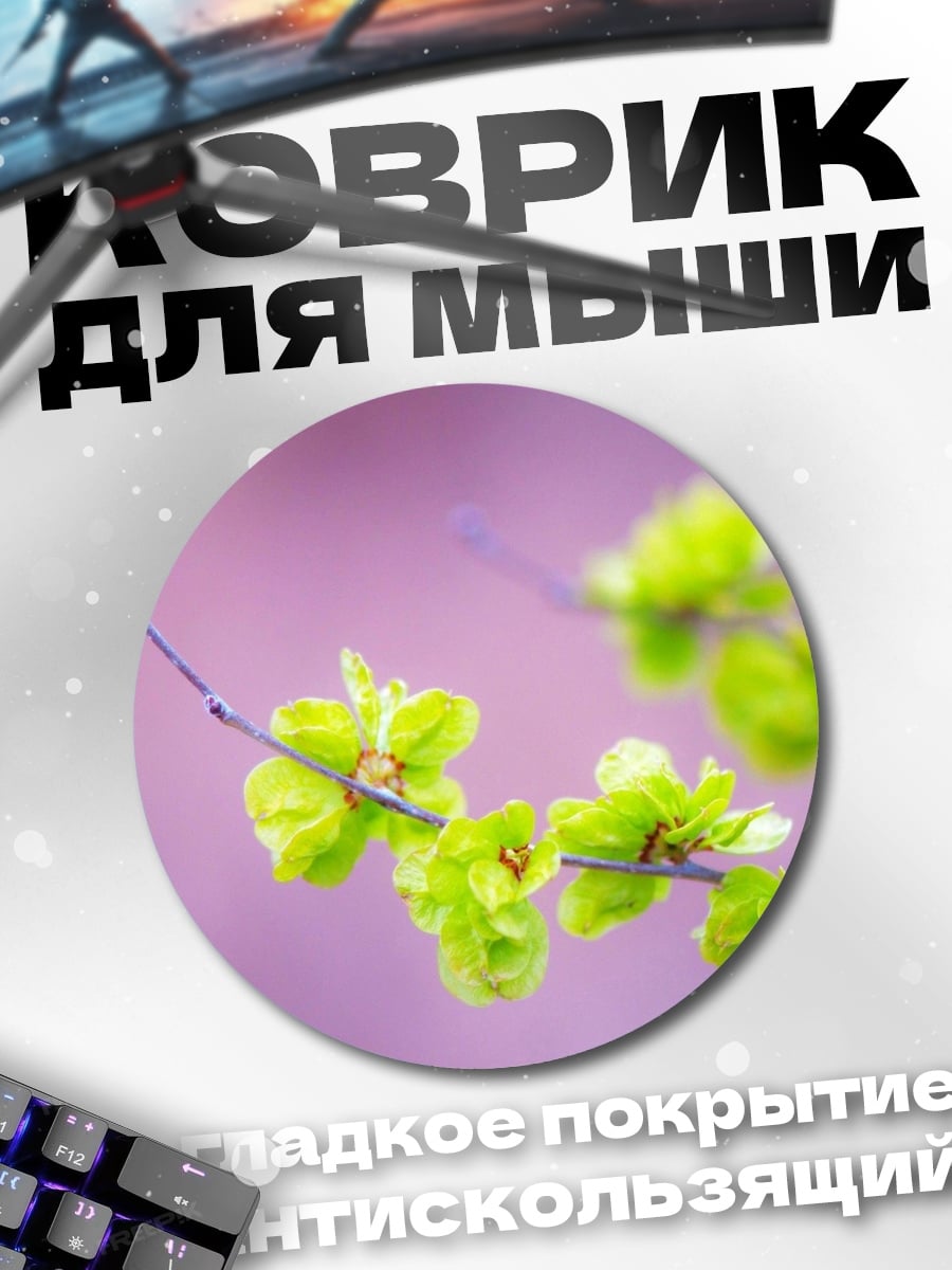 Коврик круглый Цветущая ветка сирени