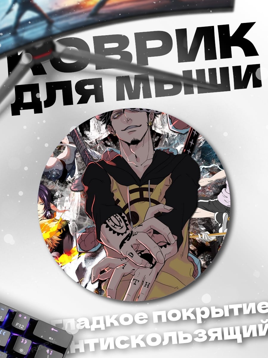 Коврик круглый аниме коллаж персонажи