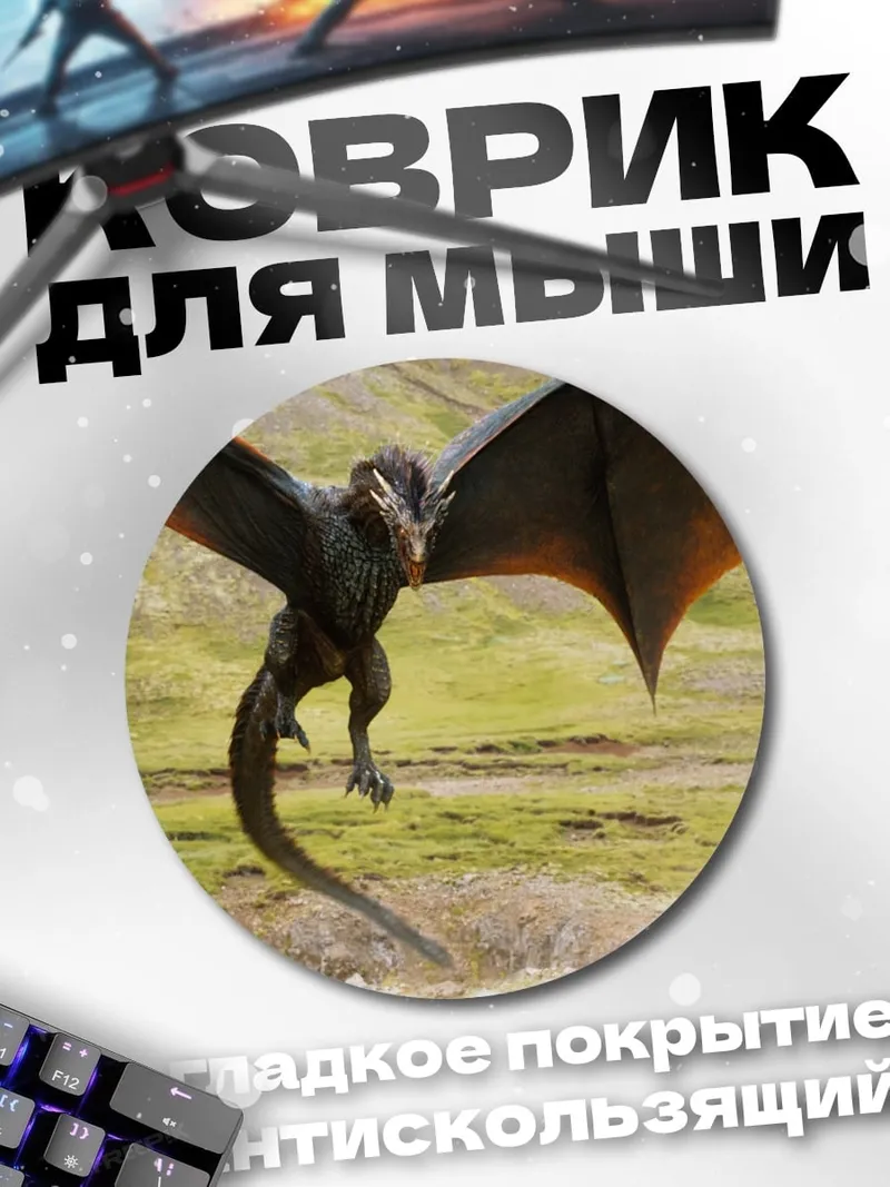 Коврик круглый Летающий дракон