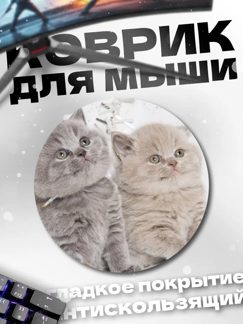 Коврик круглый Два котенка