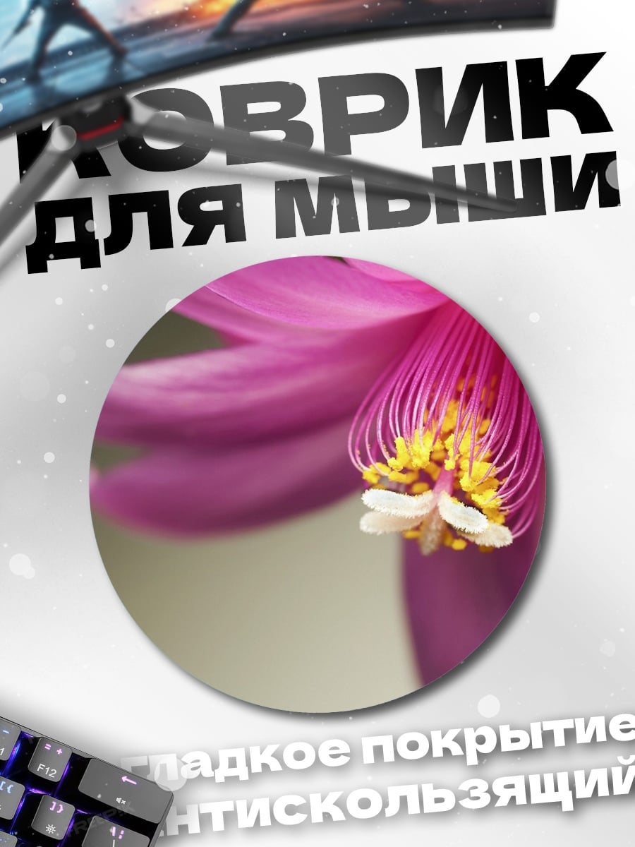 Коврик круглый Крупный план розового цветка