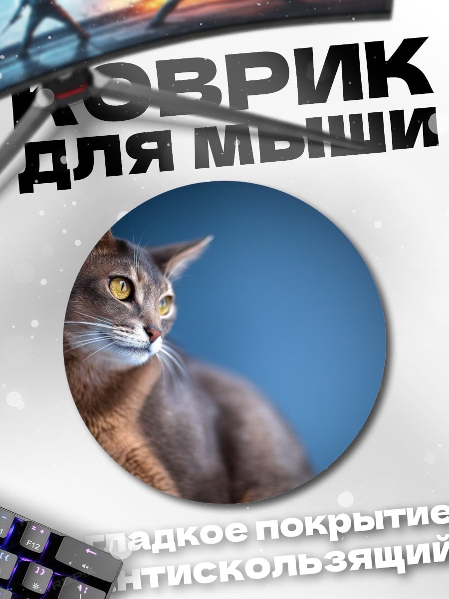 Коврик круглый абиссинская кошка