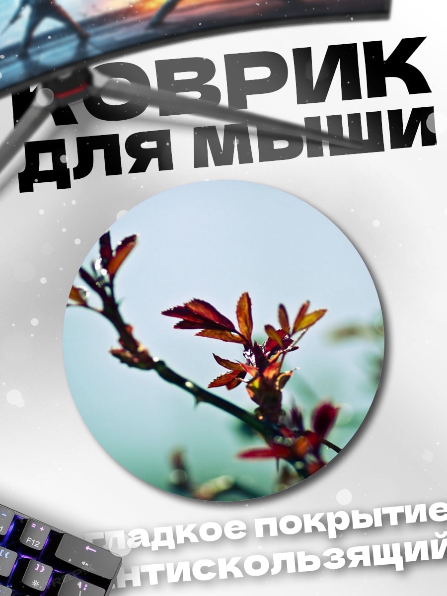 Коврик круглый Красные листья