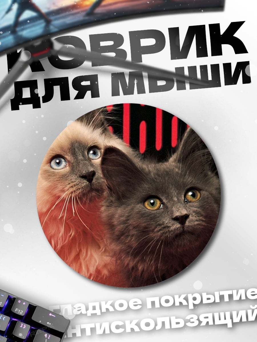 Коврик круглый Два котенка