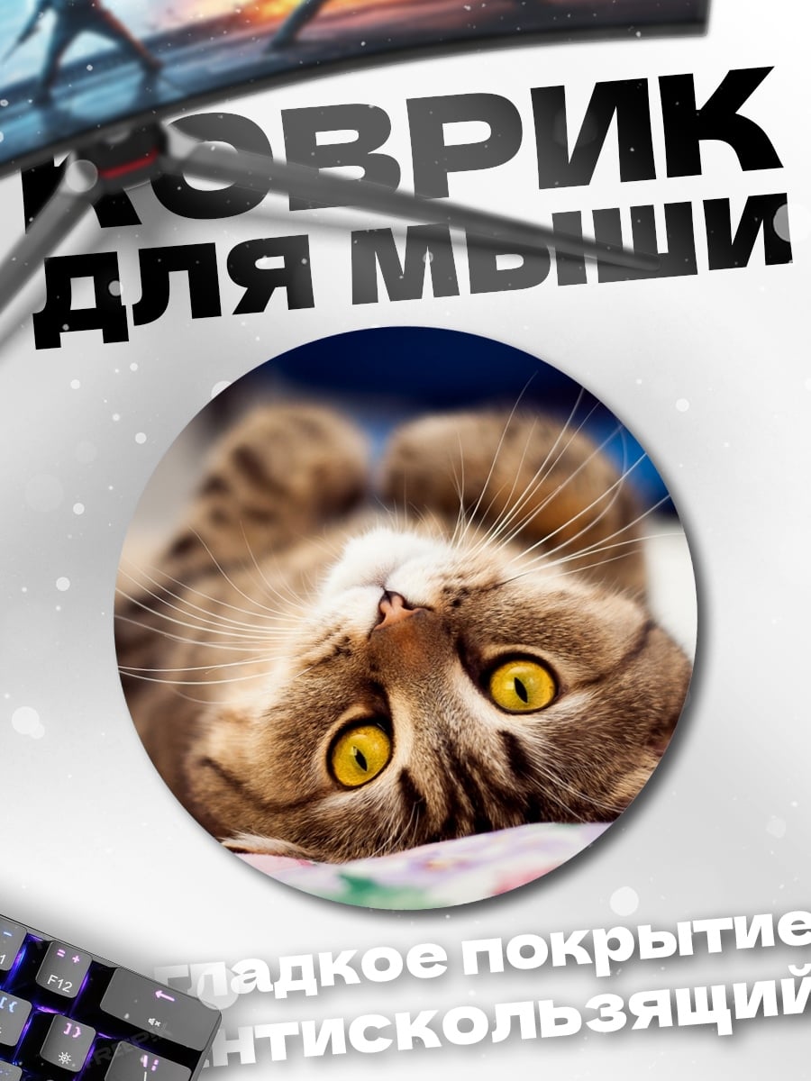 Коврик круглый Ленивый кот