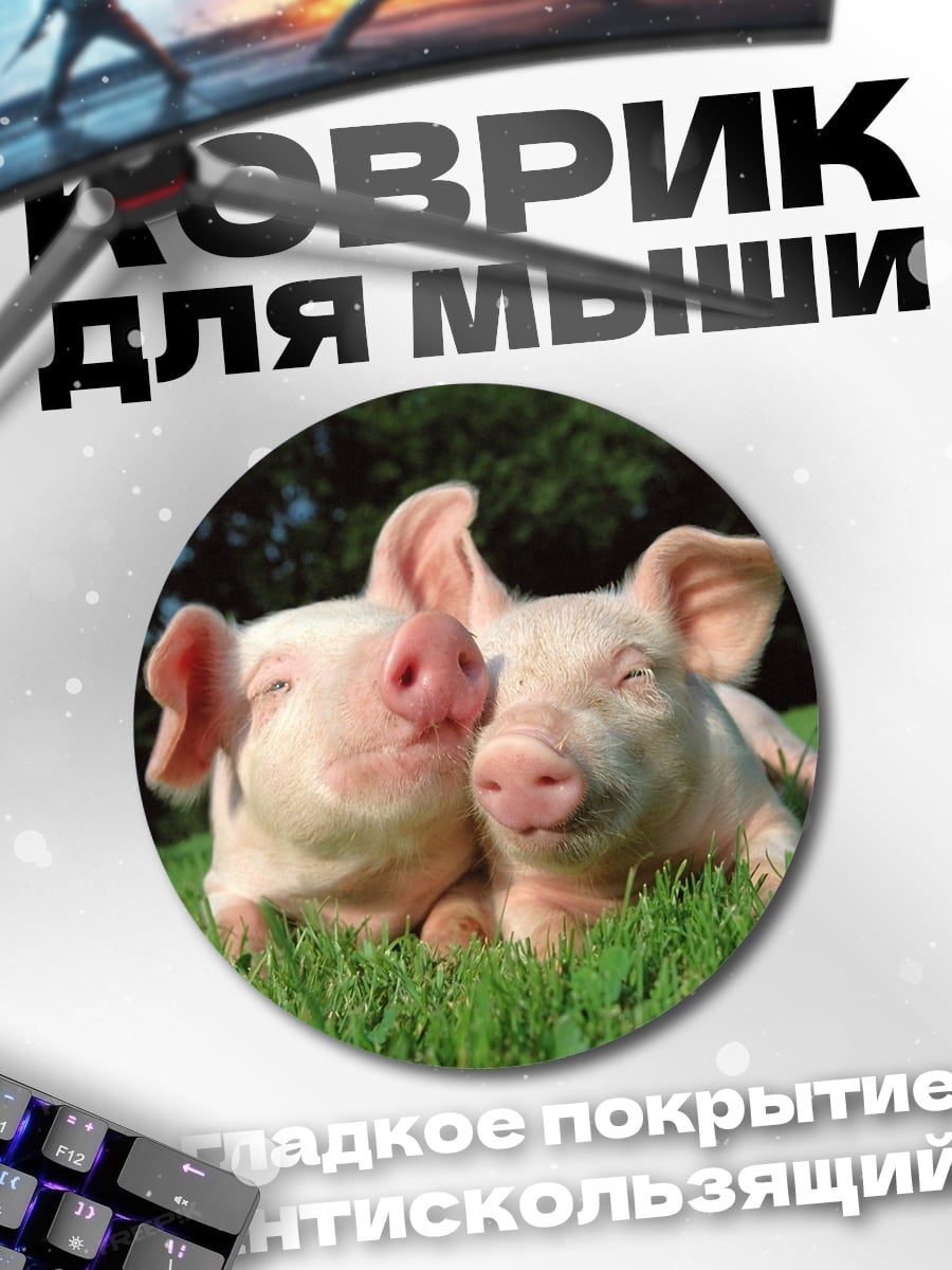 Коврик круглый Два поросенка