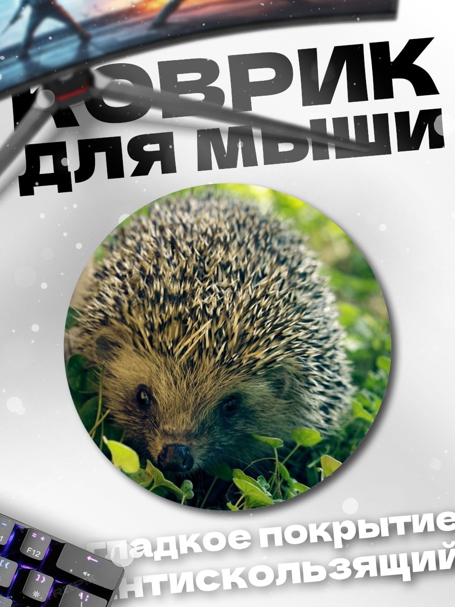 Коврик круглый ёжик в траве