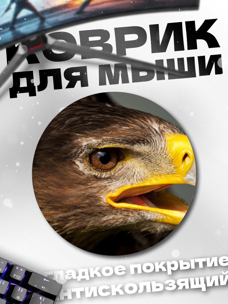 Коврик круглый Орел крупным планом