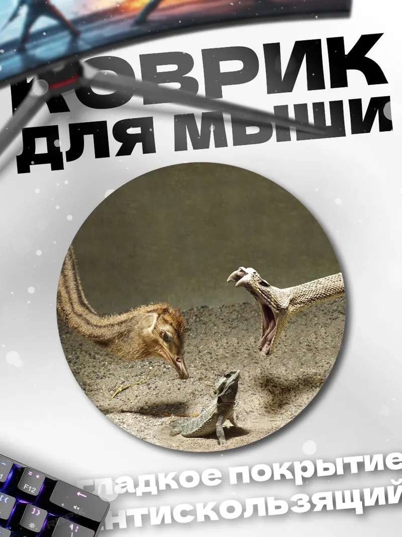 Коврик круглый Белка и ящерица